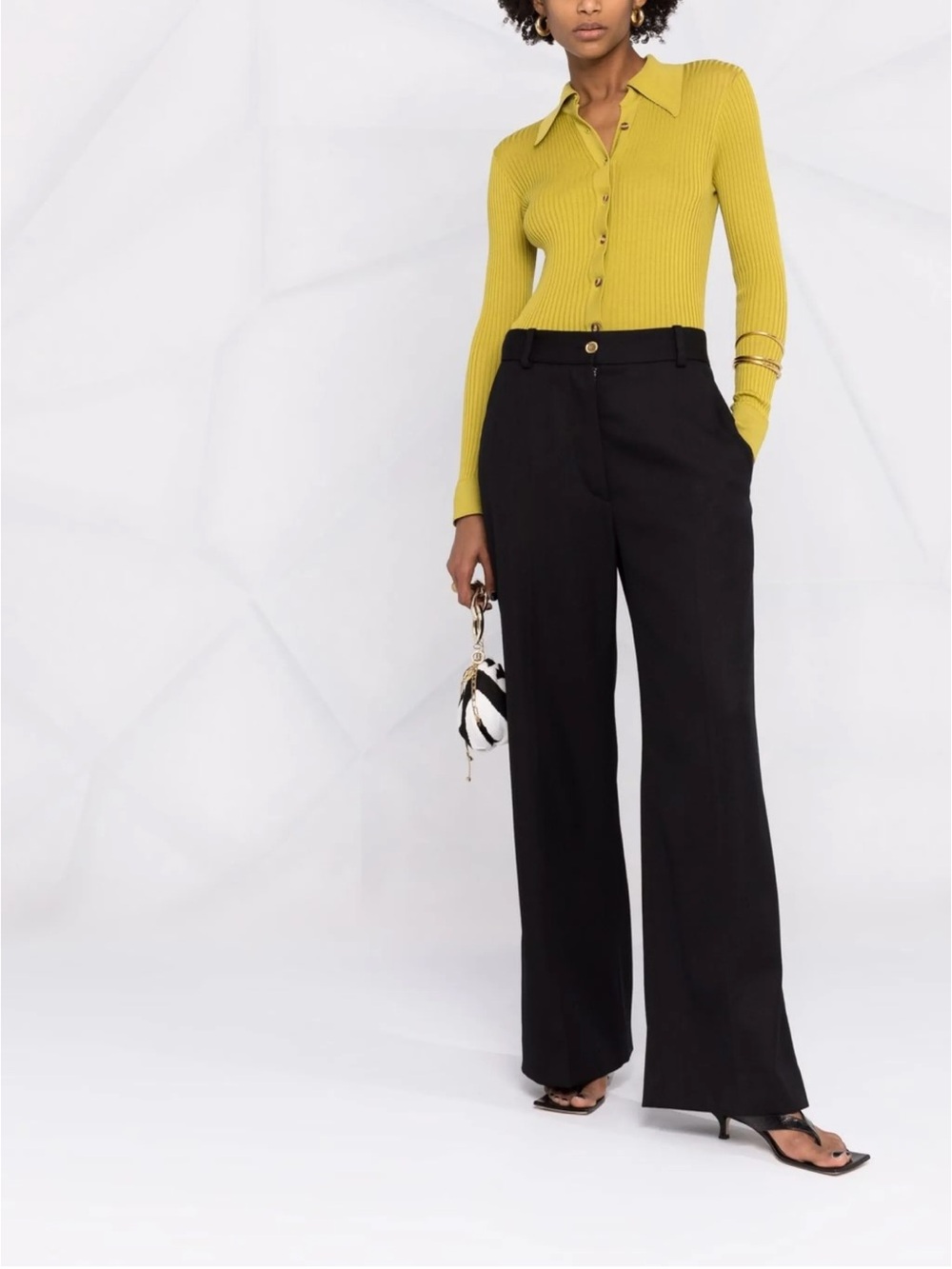 Patou NWOT Classic High-Waist Wide-Leg Pants - Black